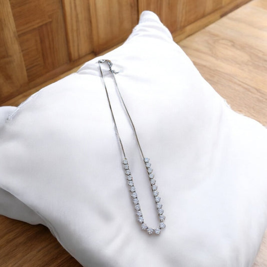 String of solitaire 925 silver necklace set