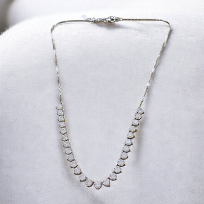 String of solitaire 925 silver necklace set