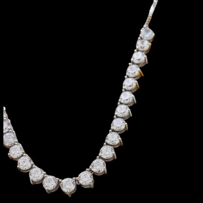 String of solitaire 925 silver necklace set