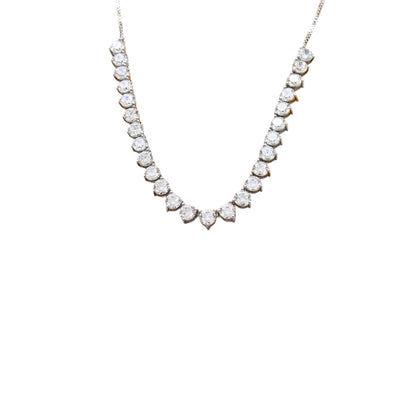String of solitaire 925 silver necklace set