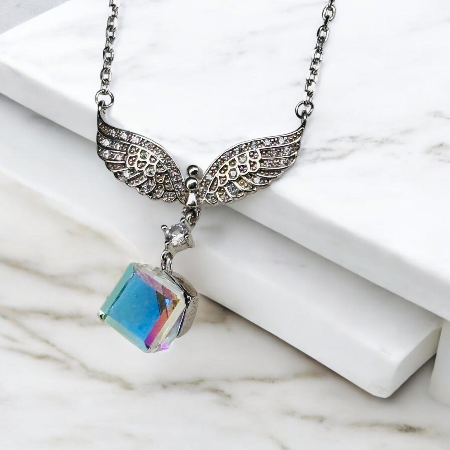 Swarovski wings 925 silver Necklace