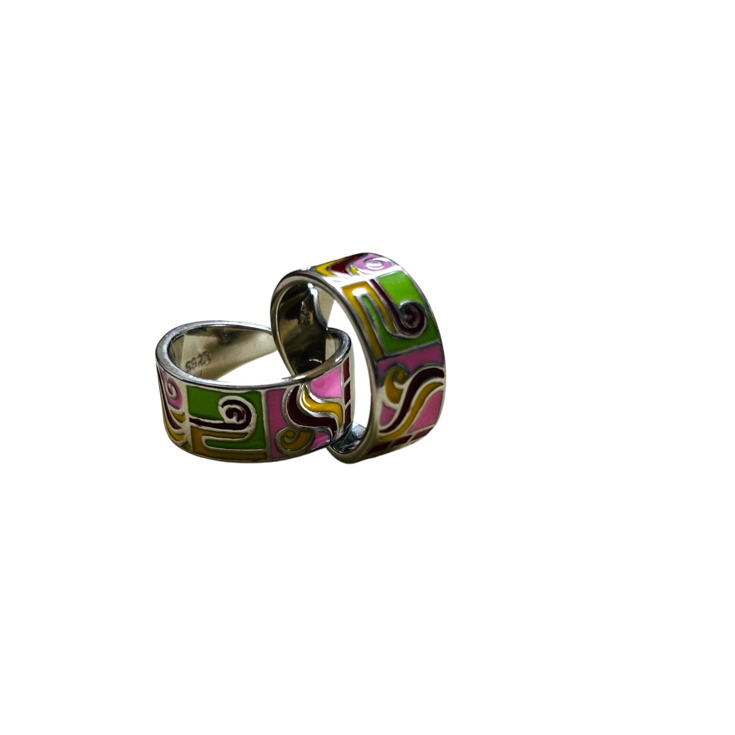 Swirl graffiti enamel toe ring