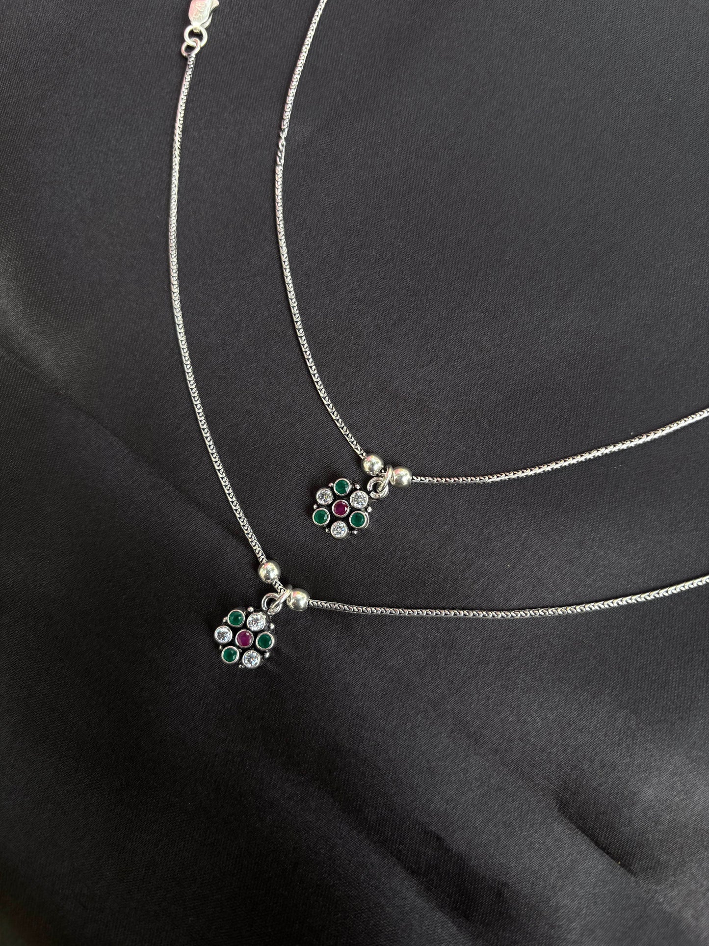 Traditional oxidised anklet