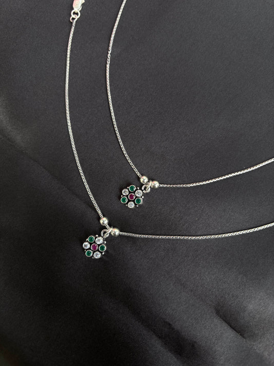 Traditional oxidised anklet