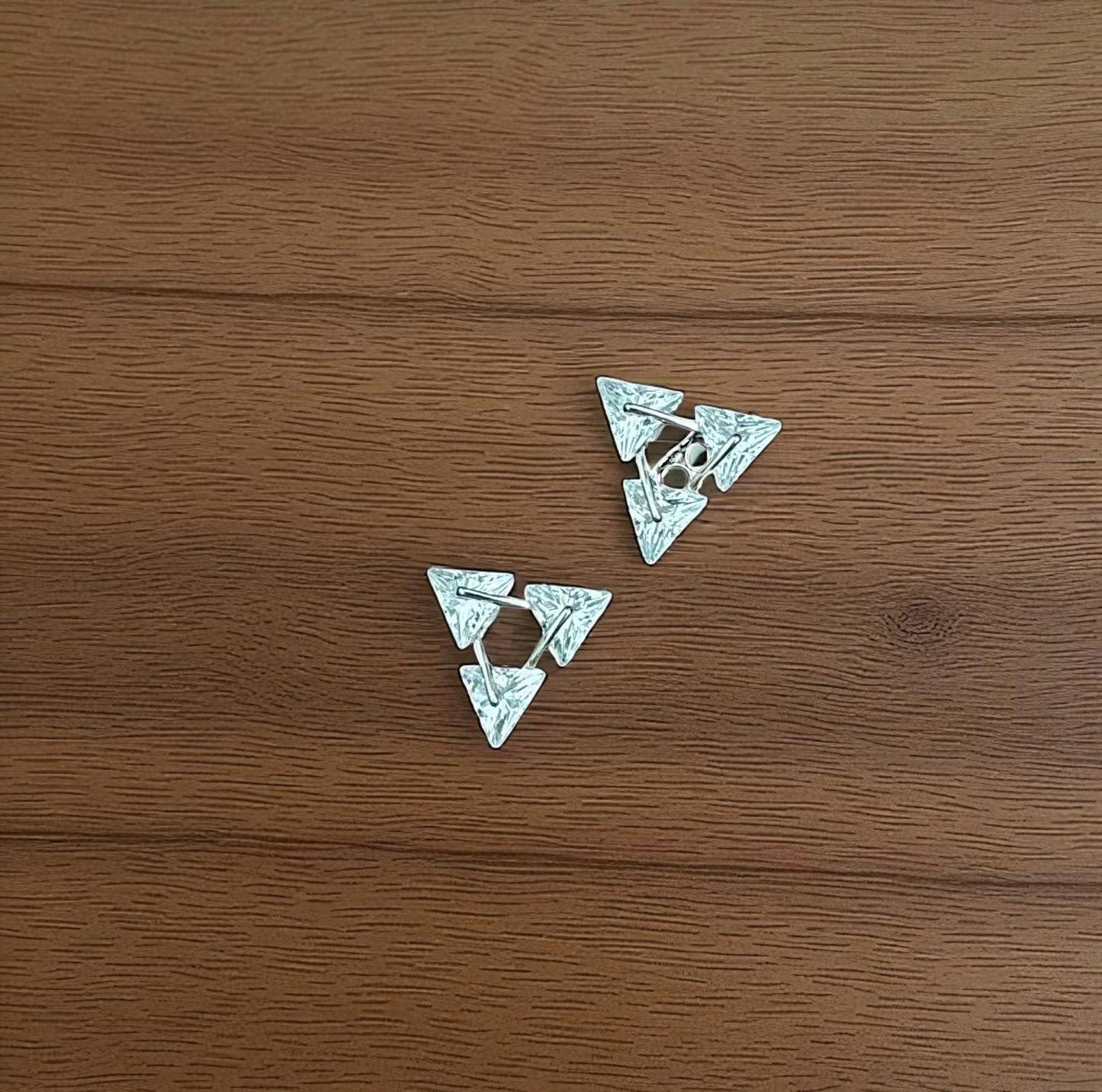 Triangle crystal Silver Earring