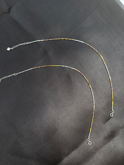 Triple tone minimal 925 silver Anklet