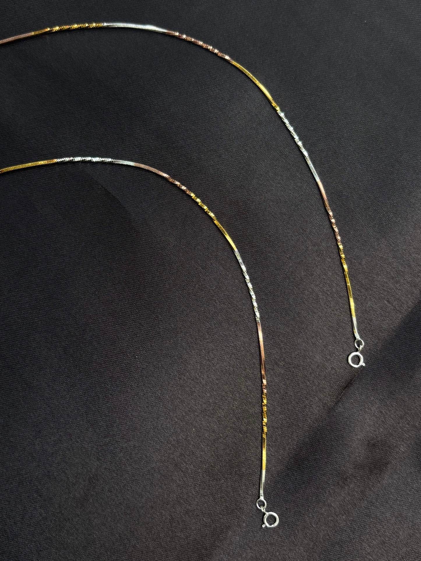 Triple tone minimal 925 silver Anklet