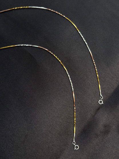 Triple tone minimal 925 silver Anklet