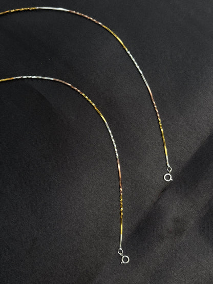 Triple tone minimal 925 silver Anklet