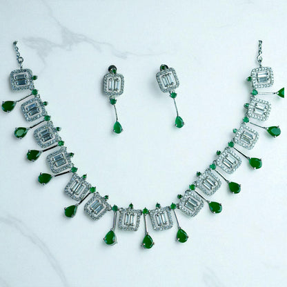 Twilight Emerald 925 Silver Statement Necklace