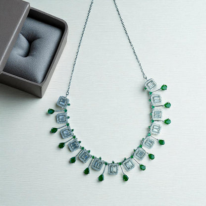 Twilight Emerald 925 Silver Statement Necklace