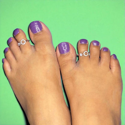 Two tone upside open 925 Toe ring