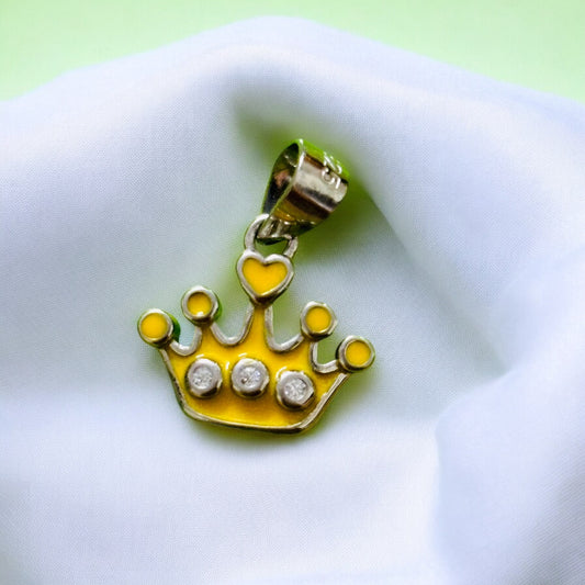 Yellow Crown Kids Silver Pendent