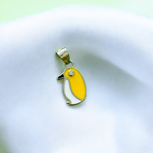 Yellow Penguin Kids Silver Pendent